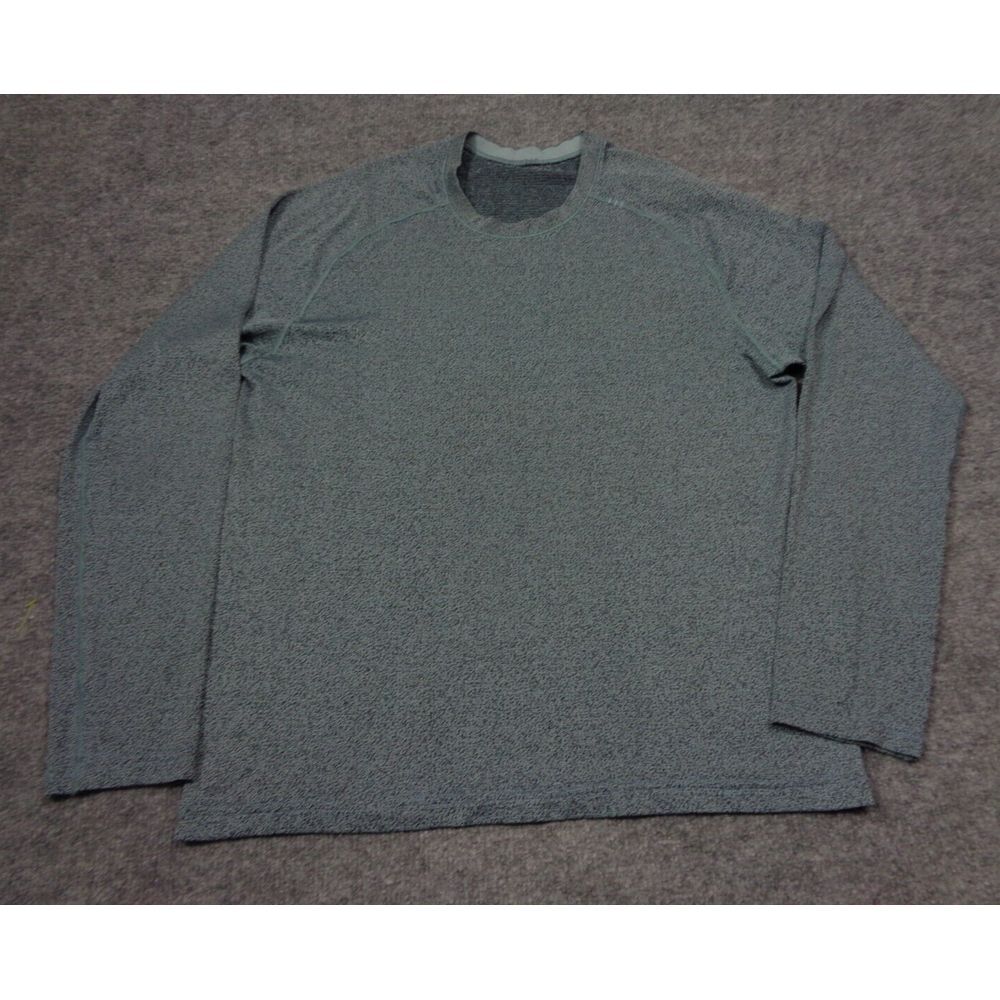 Lululemon Shirt Men S Green Heathered Long Sleeve Performance Crew Neck Pullover
